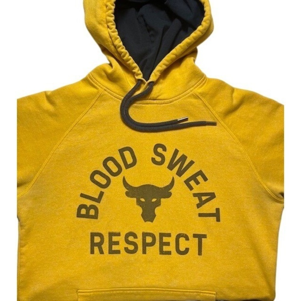 Under Armour Project Rock Mens SZ M Short Sleeve‎ BSR Hoodie Workout Gym-1132
